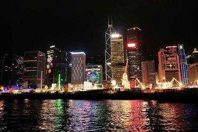 City lit up at night