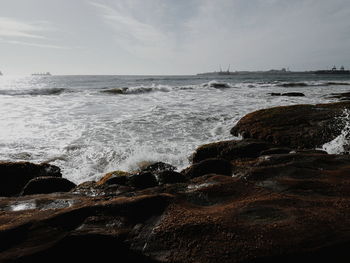 View of sea against cloudy sky