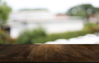 Close-up of wooden bench