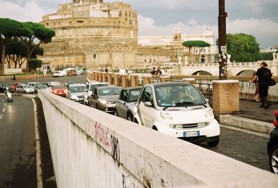 Cars parked in city