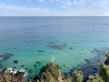 High angle view of sea against sky