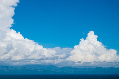 Scenic view of clouds over blue sky