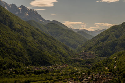 Scenic view of mountains against sky