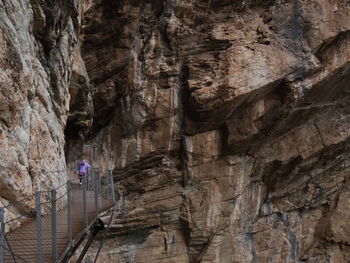 Low angle view of rock formations