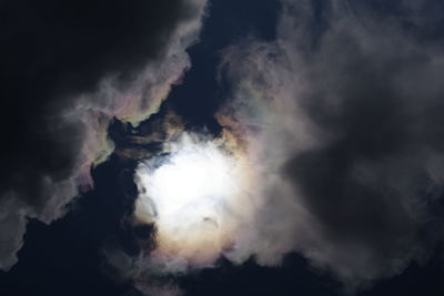 Low angle view of clouds in sky at night