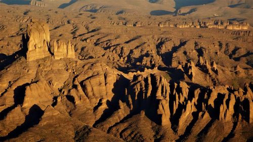 Panoramic view of rock formations on landscape