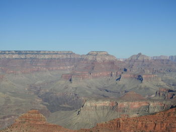 Scenic view of mountains against clear sky
