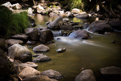 Scenic view of waterfall