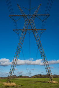 High voltage power line in danish landscape