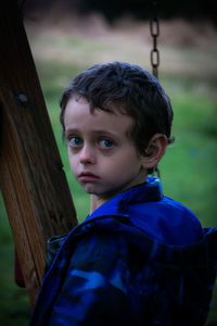 Portrait of boy looking away