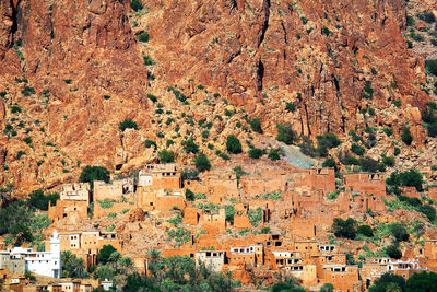 View of houses on mountain