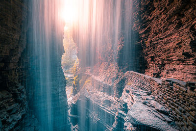 Sunlight falling on mountain