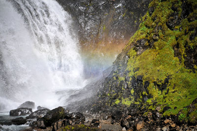 Scenic view of waterfall