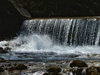 Water flowing through rocks