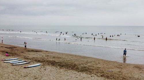 View of people on beach