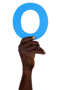 Close-up of person hand against white background