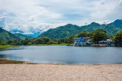 Scenic view of beach against sky