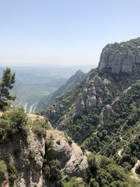 Scenic view of mountains against clear sky