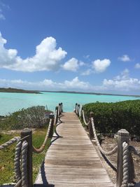 View of pier on calm sea