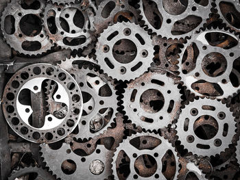 Full frame shot of patterned metal
