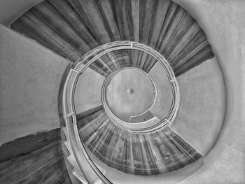 High angle view of spiral stairs