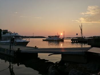 Scenic view of sunset over sea