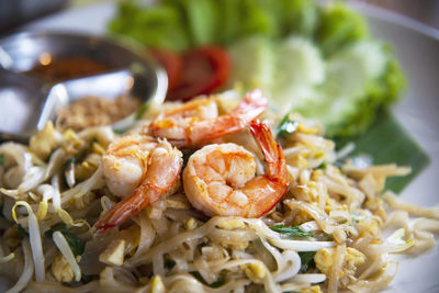 Close-up of meal served in plate