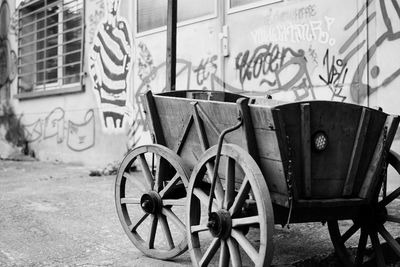 Close-up of abandoned motorcycle