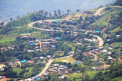 High angle view of townscape