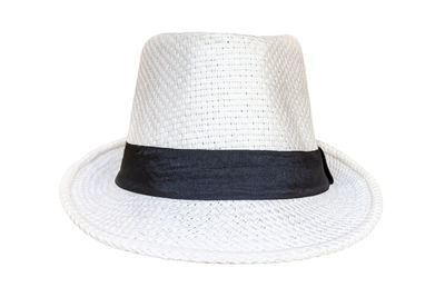 Close-up of hat against white background