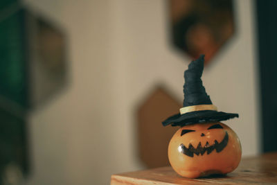 Close-up of pumpkin on table