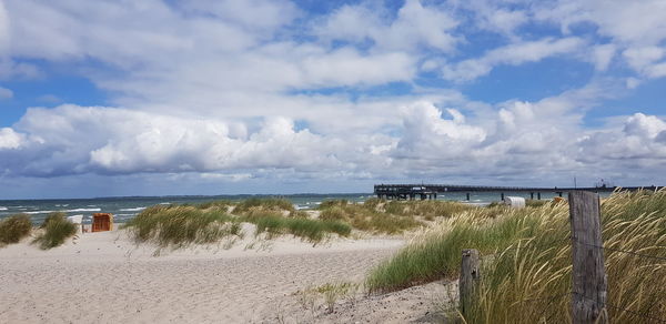 Panoramic view of beach against sky
