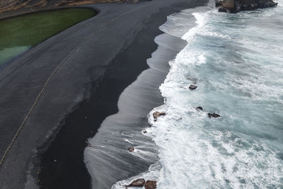 High angle view of sea