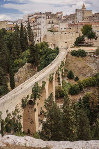 High angle view of historical building