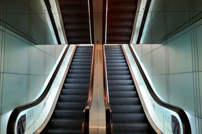 Low angle view of escalator