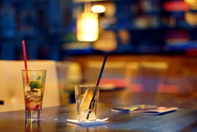 Close-up of wine glass on table