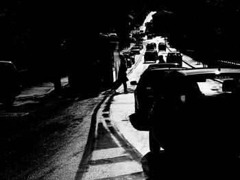 Man on road at night