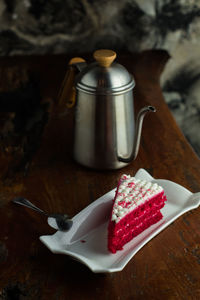 Close-up of cake on table