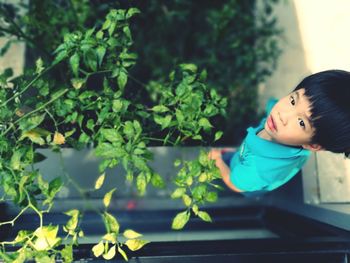 Child looking at camera