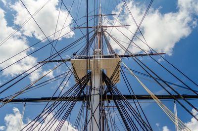 Low angle view of sailboat against sky