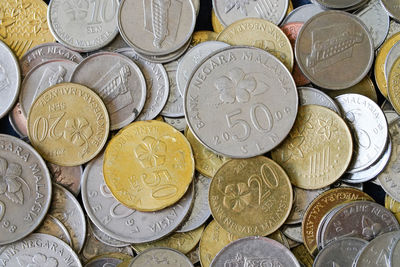Full frame shot of coins
