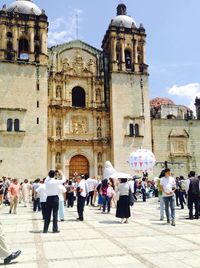 Tourists in front of church