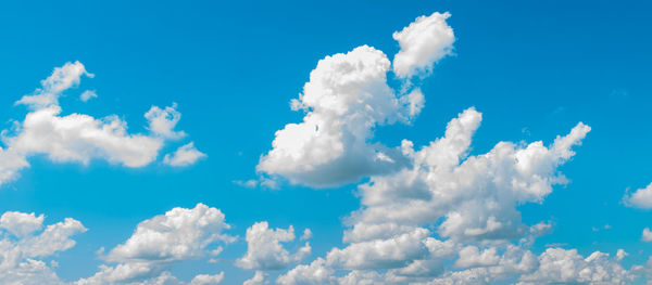 Low angle view of clouds in blue sky