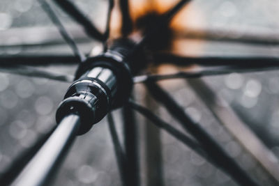 Close-up of metallic object against blurred background