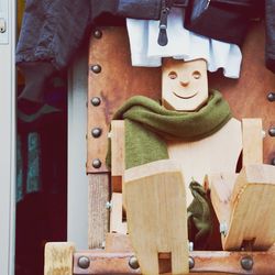 Close-up of toy on wooden floor