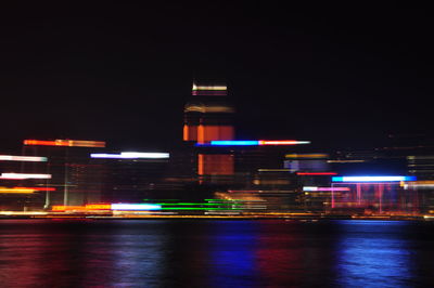 Illuminated building at night