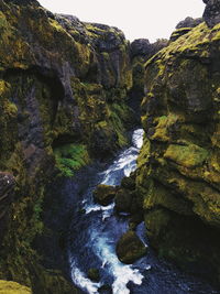 Stream flowing through rocks