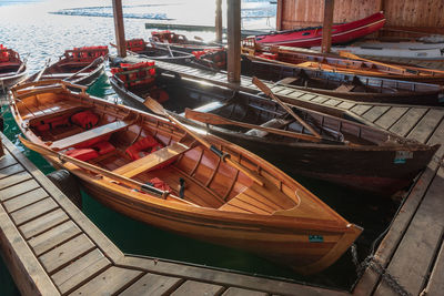 Boats waiting. emotions in lake bled. slovenia