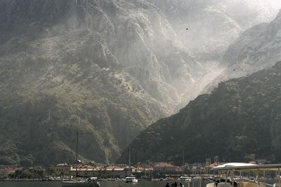 Panoramic view of sea and mountains