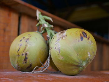 Close-up of fruits on table